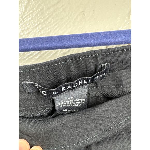 Zac & Rachel Womens Pants Black  Stretch Pull on Scallop Hem‎ Petite Size 8P - Picture 2 of 5
